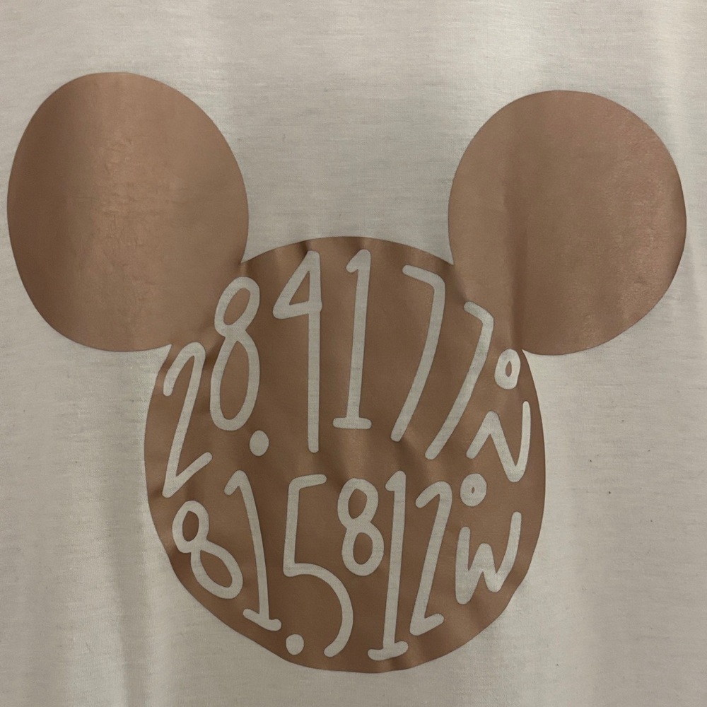 Disney Short Sleeve Tee - White with Rose Gold Mickey Design - Picture 2 of 4